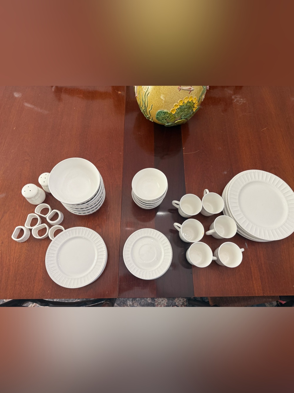 Gibson White Ceramic Dinnerware Set - Clean White Plates, Bowls & Cups